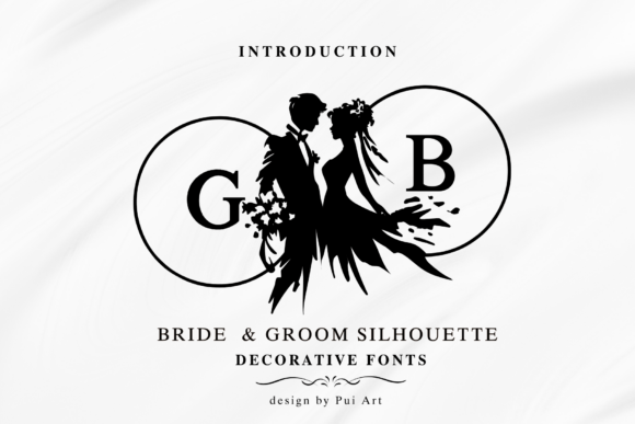 Capture Romance with Bride & Groom Silhouette Monogram